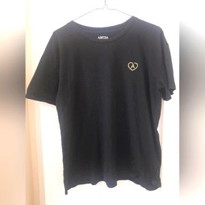 Aritzia - Womens Shirt - "With Love" Print - Large - Black